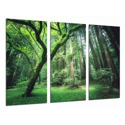 MULTI Wood Printings, Picture Wall Hanging, Forest in Summer, Grove in the Montana