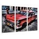 MULTI Wood Printings, Picture Wall Hanging, Car Classic Red in Cuba, Vintage