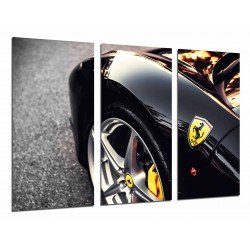 MULTI Wood Printings, Picture Wall Hanging, Car Ferrari Negro