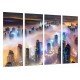 MULTI Wood Printings, Picture Wall Hanging, City Dubai Lights of Night, Rascacielos