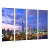 Cuadro Moderno Fotografico base madera, Ciudad de Dubai, Atardecer, Rascacielos