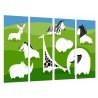 Cuadro Moderno Fotografico base madera, Dibujo Infantil, Animales Graciosos