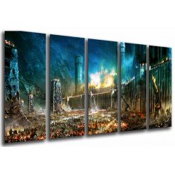 MULTI Wood Printings, Picture Wall Hanging, the Lord of The Rings, Batalla por the Tierra Media