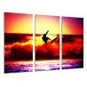 Cuadro Moderno Fotografico base madera, Surfista, Atardecer en el Mar, Deporte