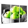 Cuadro Moderno Fotografico base madera, Manzanas Verdes, Frutero, Fruta