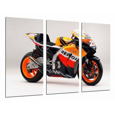 MULTI Wood Printings, Picture Wall Hanging, Motobike Honda, Dani Pedrosa, Orange