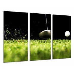 MULTI Wood Printings, Picture Wall Hanging, Golf, Ball, Grass, Sport