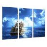 Cuadro Moderno Fotografico base madera, Barco Antiguo de Vela, Tormenta en el Mar
