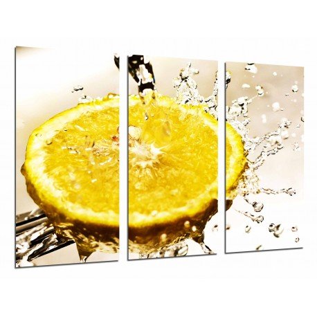 MULTI Wood Printings, Picture Wall Hanging, Lemon With Water, Yellow, Fruit Acid