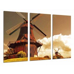 MULTI Wood Printings, Picture Wall Hanging, Windmill Vintage, Blade in the Cielo