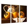 Cuadro Moderno Fotografico base madera, Fruta Caqui, Jarron Vintage