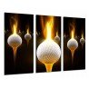 Cuadro Moderno Fotografico base madera, Golf, Pelota con Fuego, Deporte