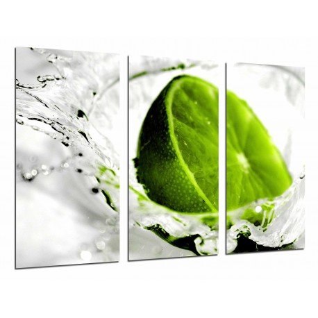 MULTI Wood Printings, Picture Wall Hanging, Lemon, Lime, Water, Fruit