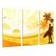 MULTI Wood Printings, Picture Wall Hanging, Man Surf, Palms Sun and Playa