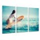 MULTI Wood Printings, Picture Wall Hanging, Woman Surfer in the Sea, Sport, Girl