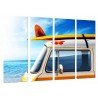 MULTI Wood Printings, Picture Wall Hanging, Van of Surfer, Board, Playa