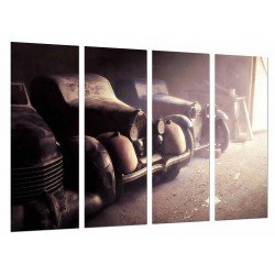 MULTI Wood Printings, Picture Wall Hanging, Workshop of Cars Vintage