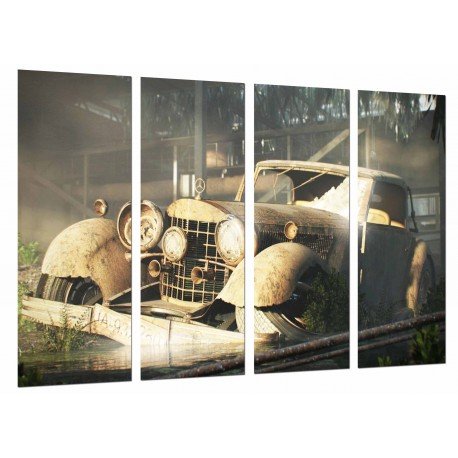 MULTI Wood Printings, Picture Wall Hanging, Car Mercedes Vintage