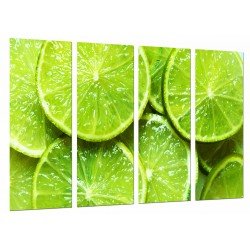 MULTI Wood Printings, Picture Wall Hanging, Lime, Lemon, Fruit Green