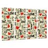 MULTI Wood Printings, Picture Wall Hanging, Word Love, Heart Love