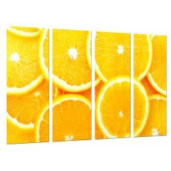 Cuadro Moderno Fotografico base madera, Rodajas de Naranja, Fruta