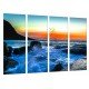 Cuadro Moderno Fotografico base madera, Ola Salpicando, Mar Atardecer