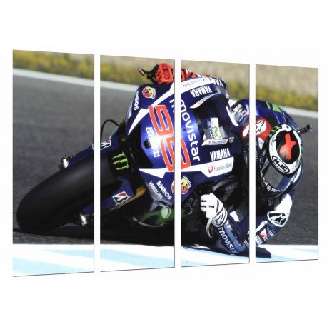 MULTI Wood Printings, Picture Wall Hanging, Biker in Motobike Yamaha Movistar Azul