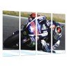 Cuadro Moderno Fotografico base madera, Motorista en Moto Yamaha Movistar Azul