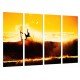 Cuadro Moderno Fotografico base madera, Surfista  Atardecer en el Mar, Deporte, Ola