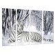 MULTI Wood Printings, Picture Wall Hanging, Tiger White in the Nature