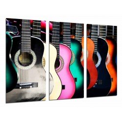 MULTI Wood Printings, Picture Wall Hanging, Guitars Spanish of Colors, Flamenco