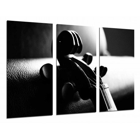 MULTI Wood Printings, Picture Wall Hanging, Violin White and  Black, Plugs