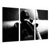 Cuadro Moderno Fotografico base madera, Violin Blanco y Negro, Clavijas