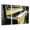 Cuadro Moderno fotografico base madera, Piano Vintage de Madera, Musica