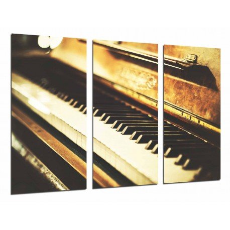 MULTI Wood Printings, Picture Wall Hanging, Piano Vintage Wood, Retro