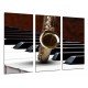 MULTI Wood Printings, Picture Wall Hanging, Saxofon and Piano, Duo Musical