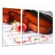 Cuadro Moderno Fotografico base madera, Violin Rosa y Partitura, Decoracion Musical