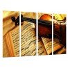 Cuadro Moderno Fotografico base madera, Violin sobre Partitura Musical