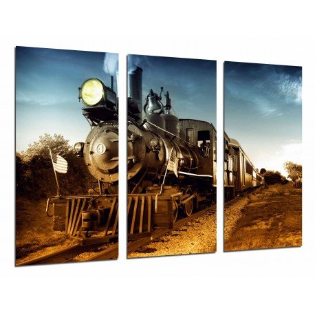 MULTI Wood Printings, Picture Wall Hanging, Locomotive Vintage,Tren old, railway