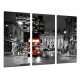 MULTI Wood Printings, Picture Wall Hanging, City of London Night, Bus Rojo