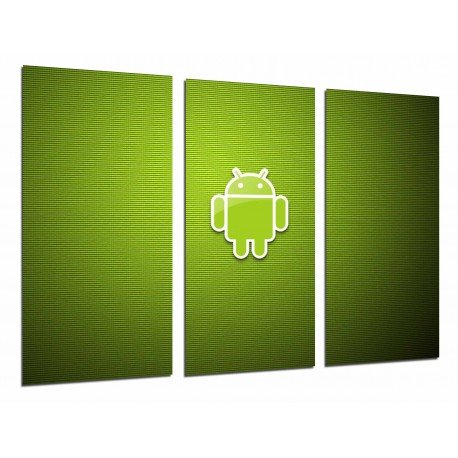 Cuadro Moderno Fotografico base madera, Logo Android Verde