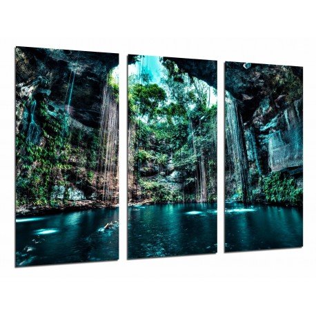 MULTI Wood Printings, Picture Wall Hanging, Lake Subway Natural, Nature, Cenote