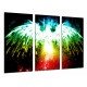 MULTI Wood Printings, Picture Wall Hanging, Animal Eagle of Fire, Colors,