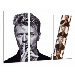 MULTI Wood Printings, Picture Wall Hanging, Band of Rock, David bowie, Frame, Blanco