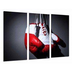 MULTI Wood Printings, Picture Wall Hanging, Sport Boxeo, Glove White and Red, Motivation