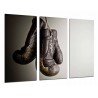 Cuadro Moderno Fotografico base madera, Deporte Boxeo, Guante Marron, Gris, Motivacion