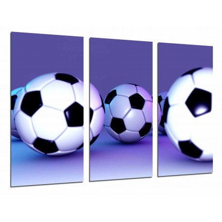 Cuadro Moderno Fotografico base madera, Deporte Futbol, Balones, Pelotas, Fondo Morado