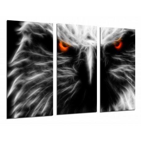 MULTI Wood Printings, Picture Wall Hanging, Animal Eagle Eye of Fire, Life Wild