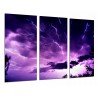 Cuadro Moderno Fotografico base madera, Paisaje Tormenta en el Cielo Rayos, Morado