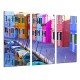 MULTI Wood Printings, Picture Wall Hanging, Houses of Colors, City Burano, Italia